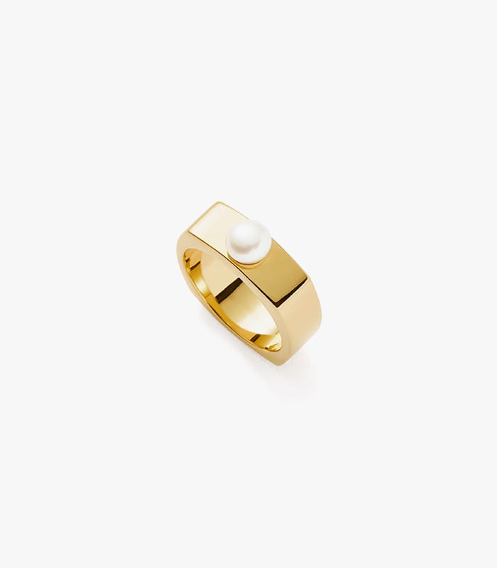 button-pearl-square-chunky-ring.jpeg Button Pearl Square Chunky Ring - Imagem 1