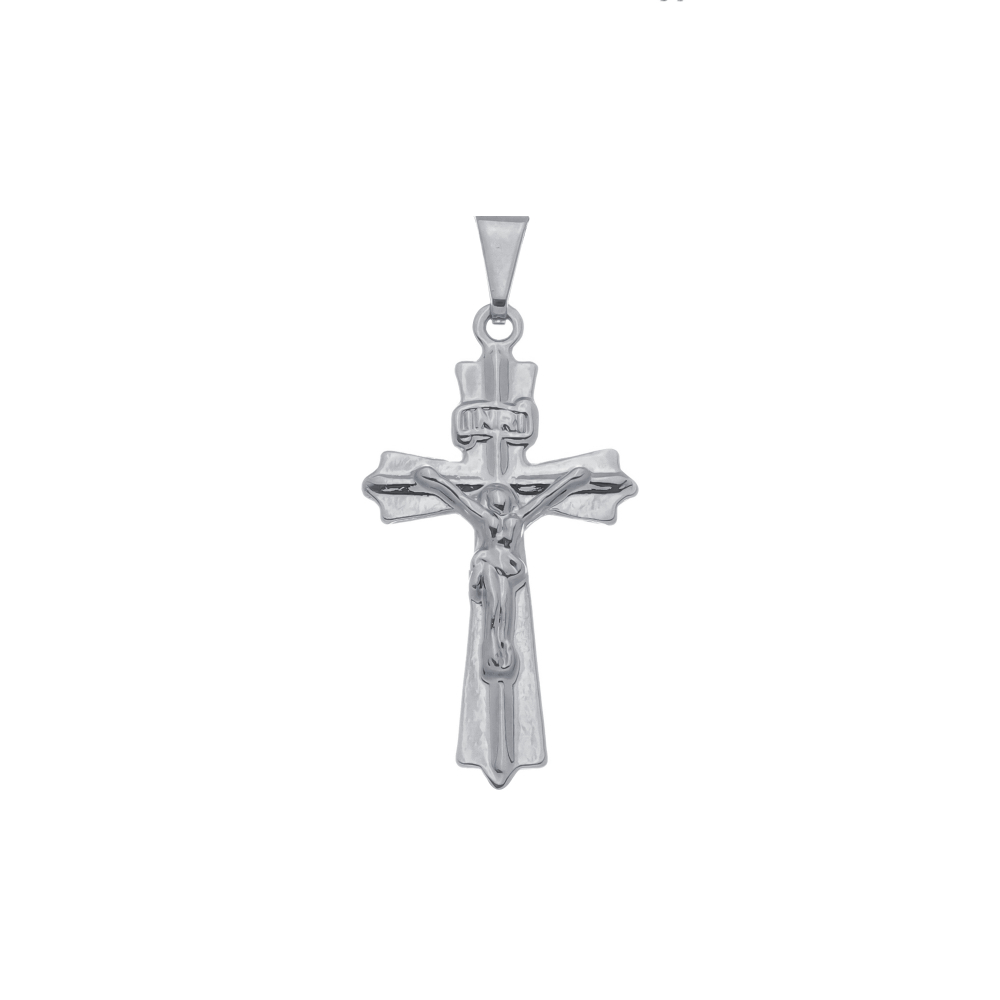 cat-08e3754e628c710a.jpg Pingente Prateado Crucifixo - Imagem 1
