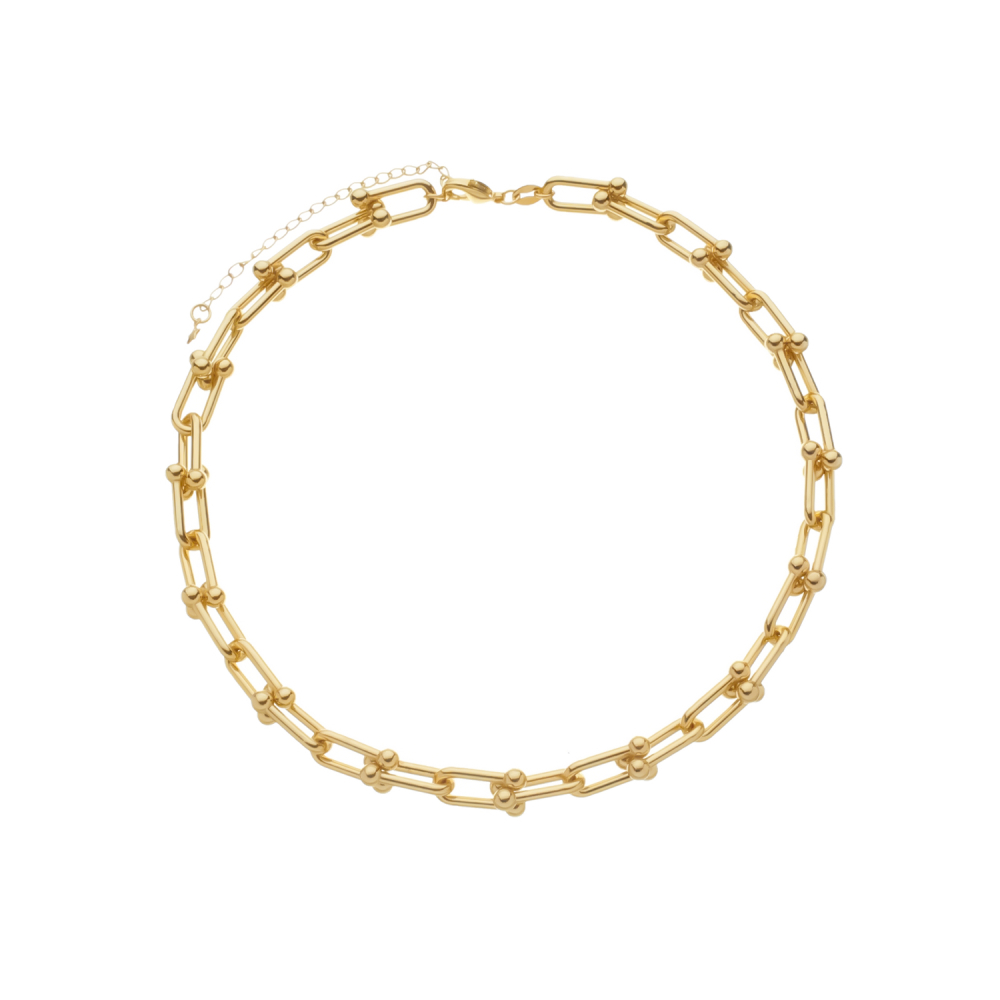 cat-183756f8b3d17155.jpg Colar Dourado Chocker Corrente Elos Largos - Imagem 1