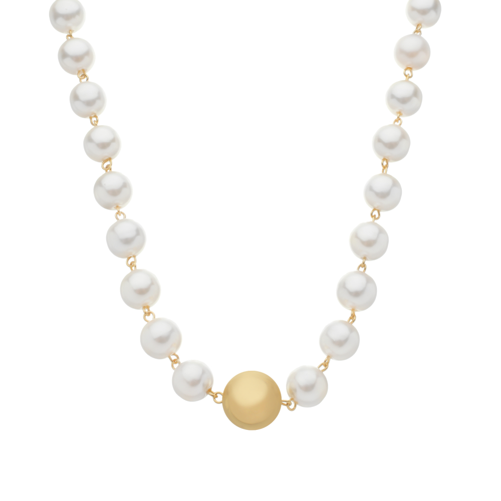 cat-1fd5086f958401b0.jpg Colar Dourado de Pérolas e Bola - Imagem 1