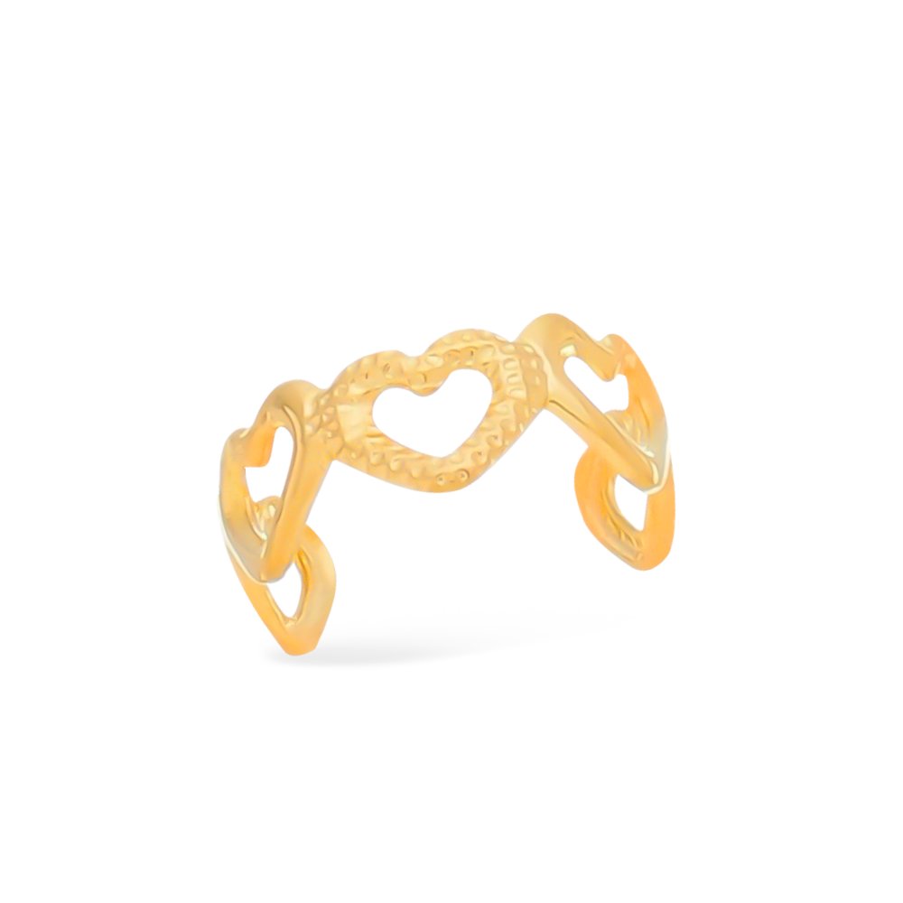 cat-21c40b6275b685ee.jpg Piercing Dourado de Pressão de Corações - Imagem 1