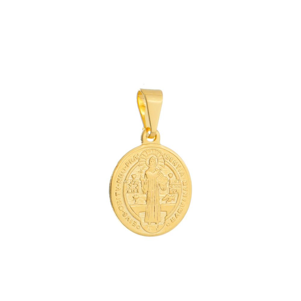 cat-26ae1f3dd1ed11eb.jpg Pingente Dourado Medalha de São Jorge - Imagem 1