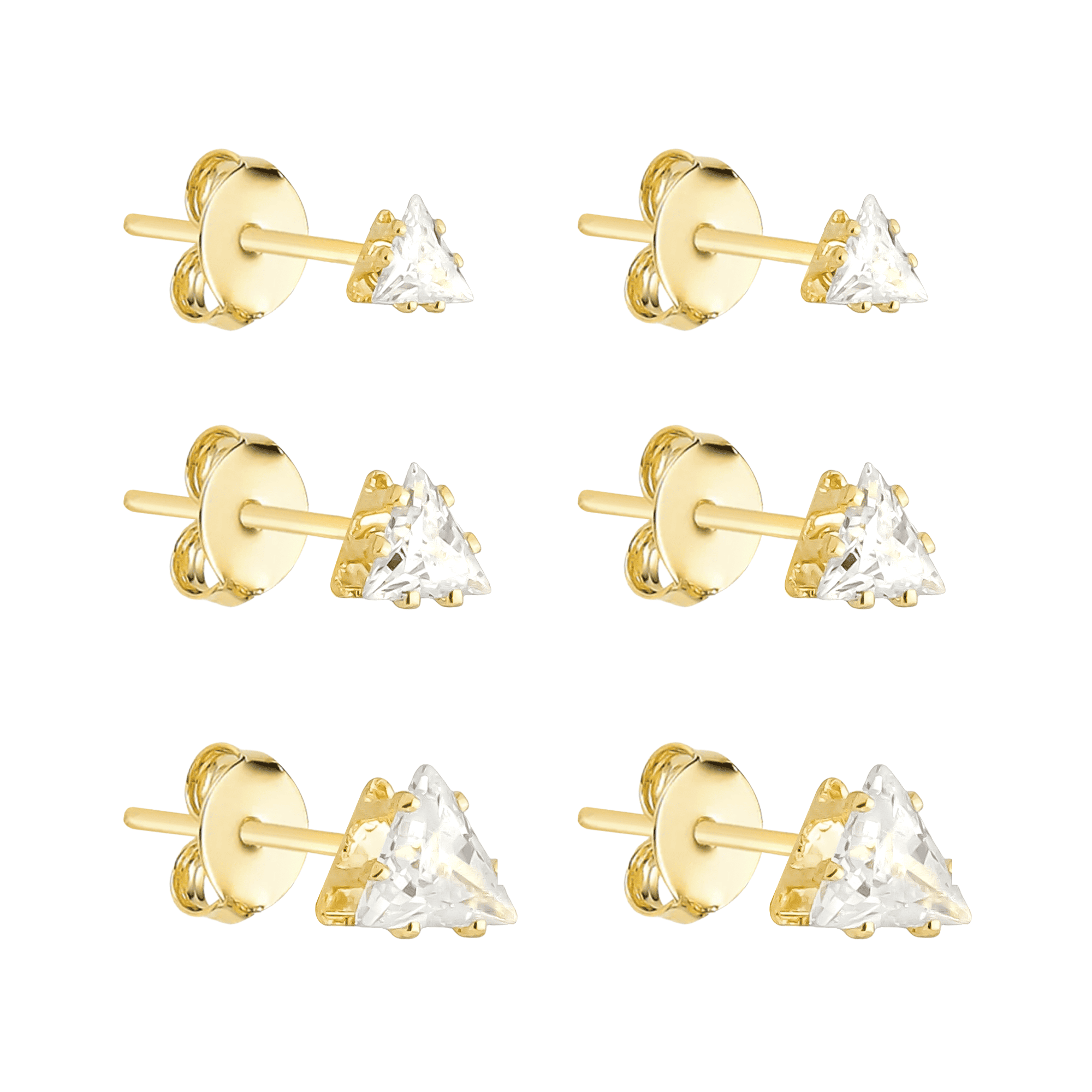 cat-42aa54634bc3b42b.png Trio Dourado de Triangulo Ponto de Luz em Zircônia - Imagem 1