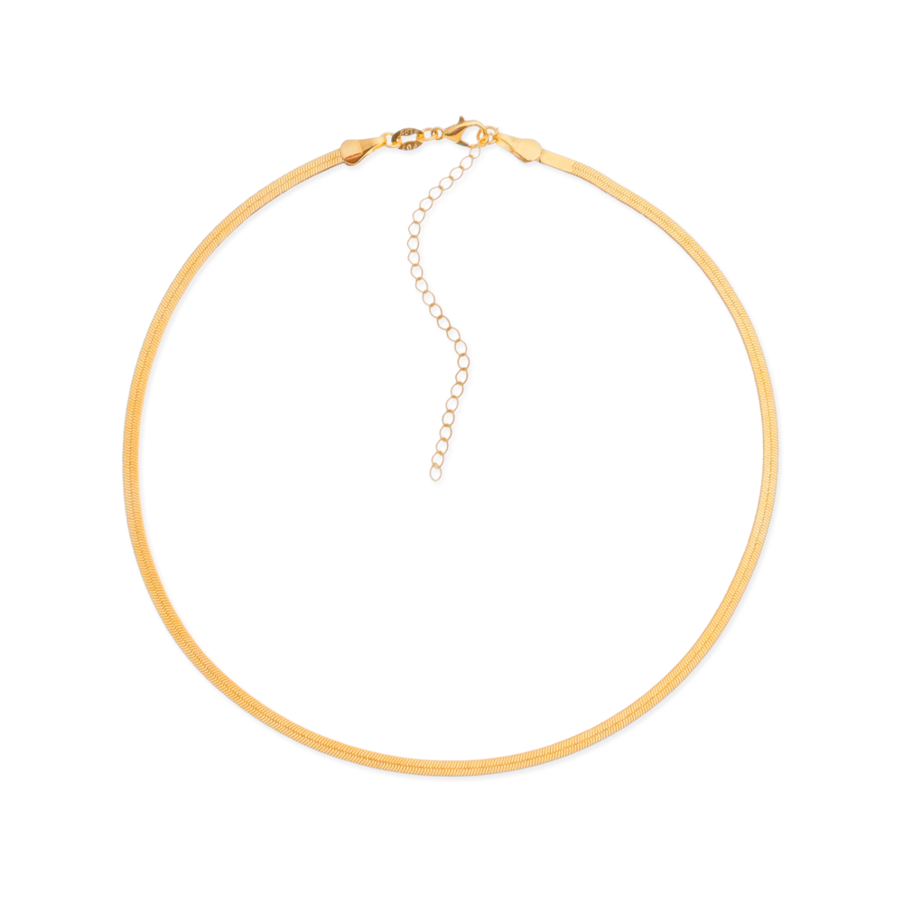 cat-4610ced911322630.jpg Colar Dourado Chocker de Fita - Imagem 1