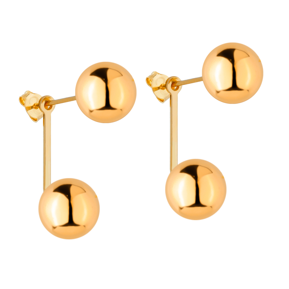 cat-57934e852b22c40d.jpg Brinco Dourado de Bola Duplo - Imagem 1