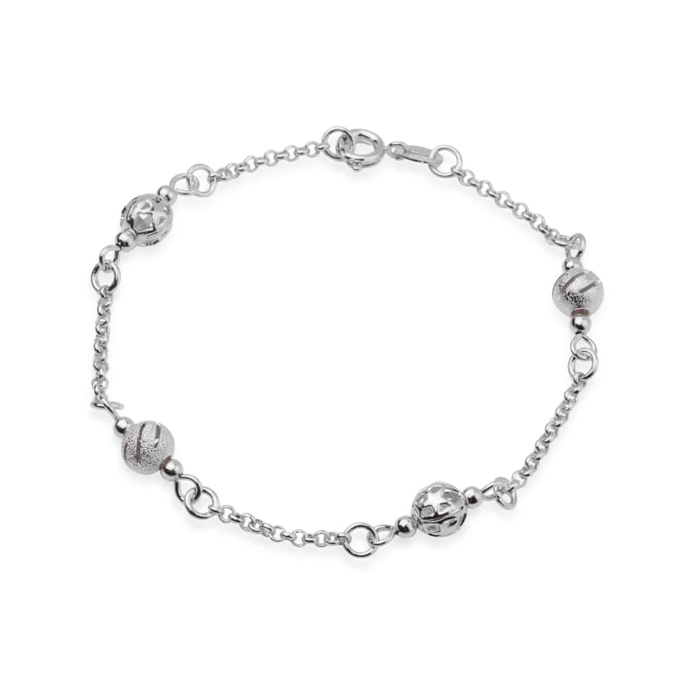 cat-6c438a430a4a8ce4.jpg Pulseira Prateada Elo Português com Esferas - Imagem 1