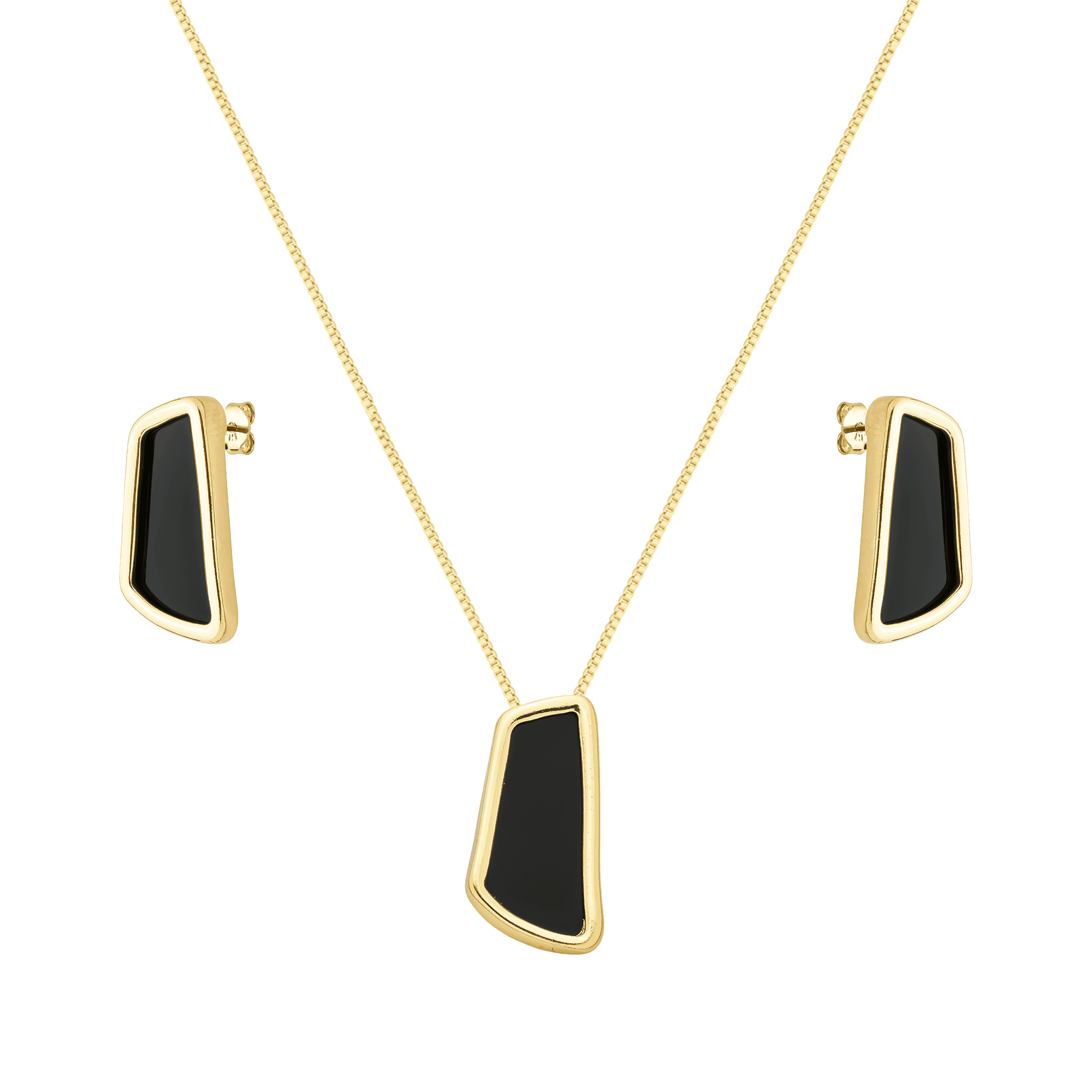 cat-8dbd851c941bde6b.png Conjunto Dourado Estilo Orgânico Preto - Imagem 1