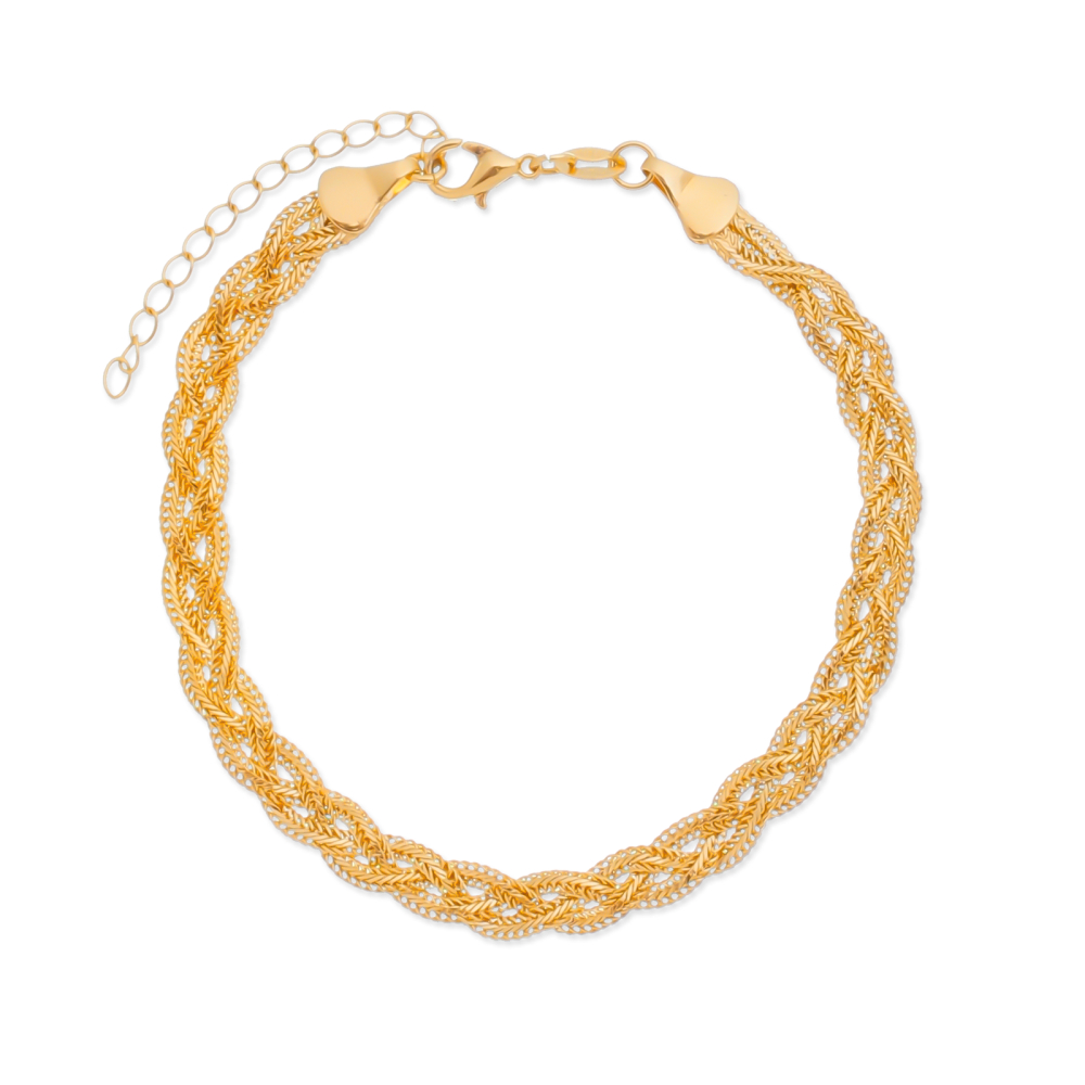 cat-96b65bff4470e0b9.jpg Pulseira Dourada Trançada - Imagem 1