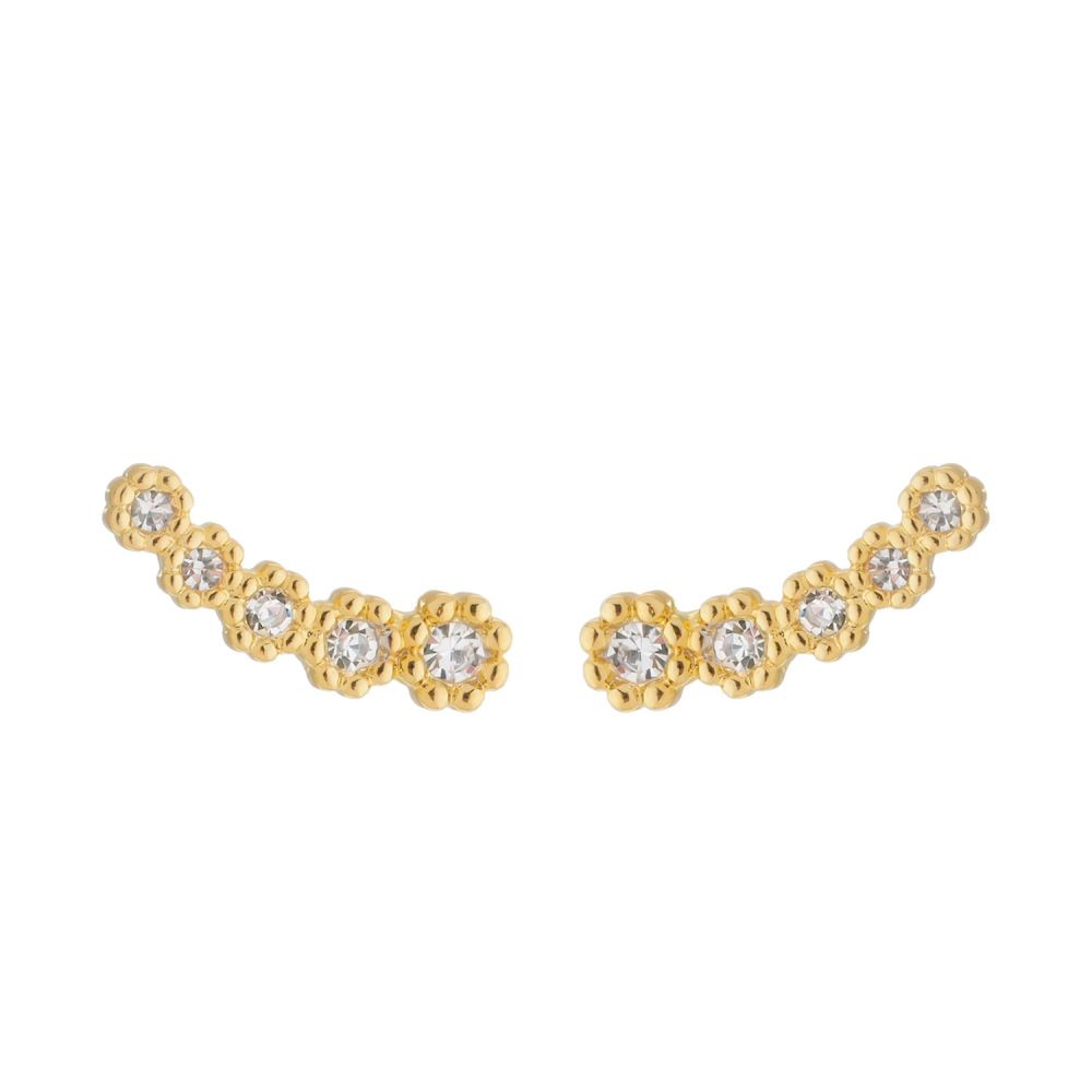 cat-98f3975e9fab5ae7.jpg Brinco Dourado Ear Cuff 5 Pedras Zircônia - Imagem 1