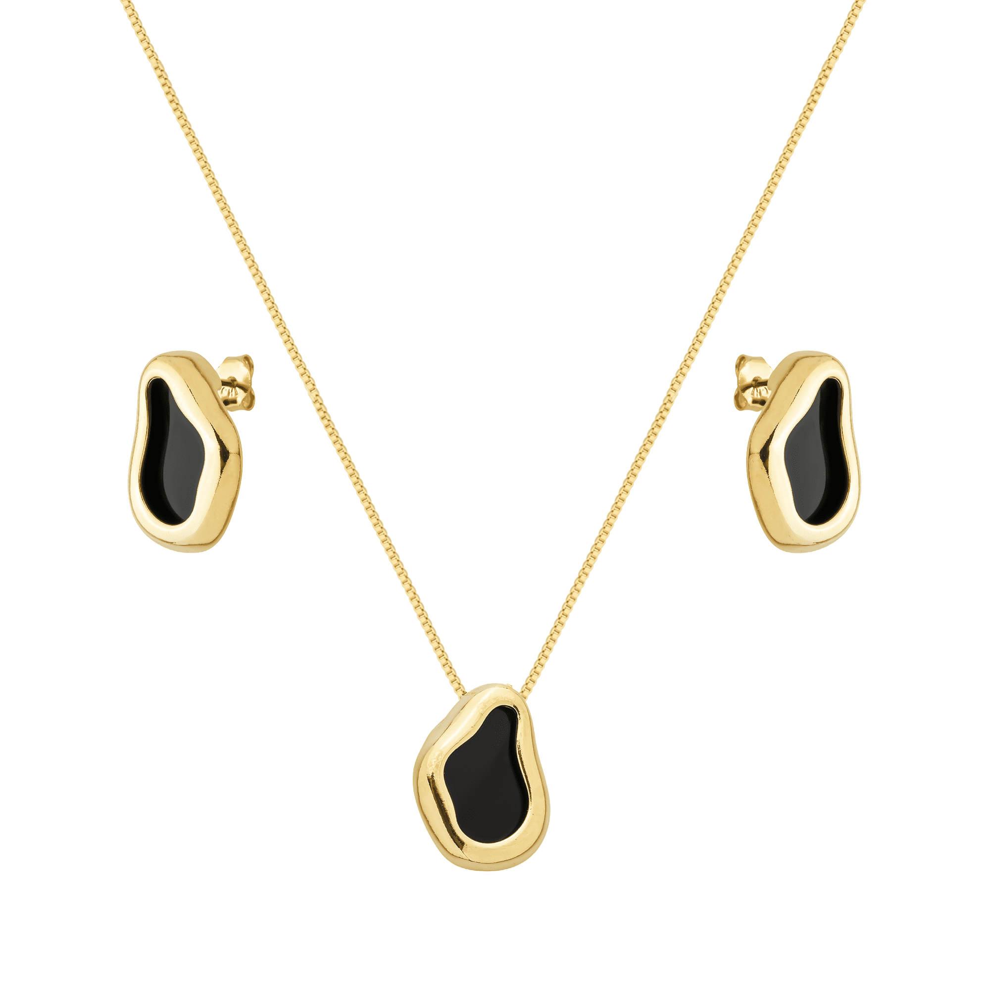 cat-a978fb2a8a9dbb18.png Conjunto Dourado Formato Orgânico Preto - Imagem 1