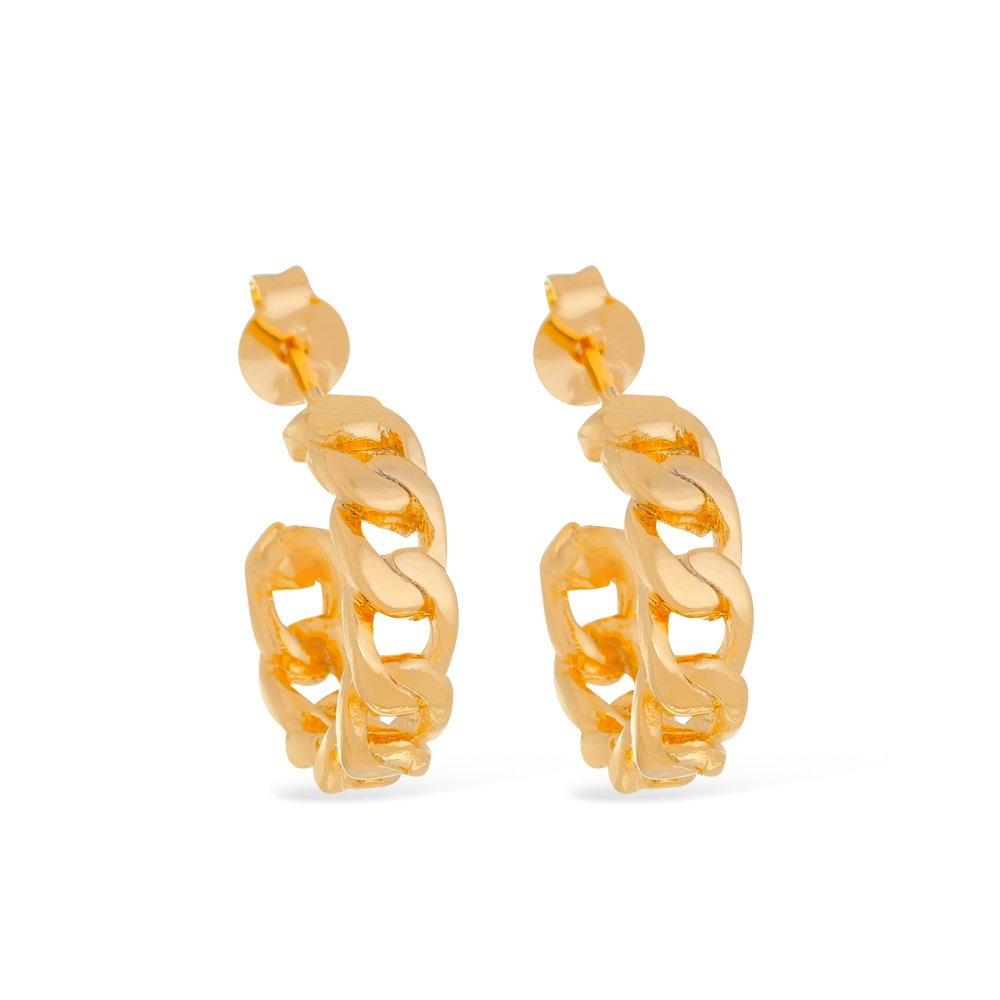 cat-b69e56528bf07351.jpg Brinco Dourado de Argola Formato Corrente Pequeno - Imagem 1