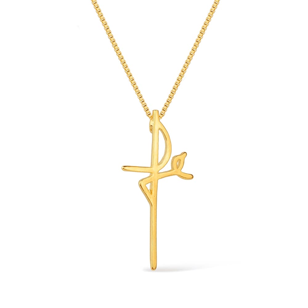 cat-b969a9f492130923.jpg Colar Dourado de Cruz Fé - Imagem 1