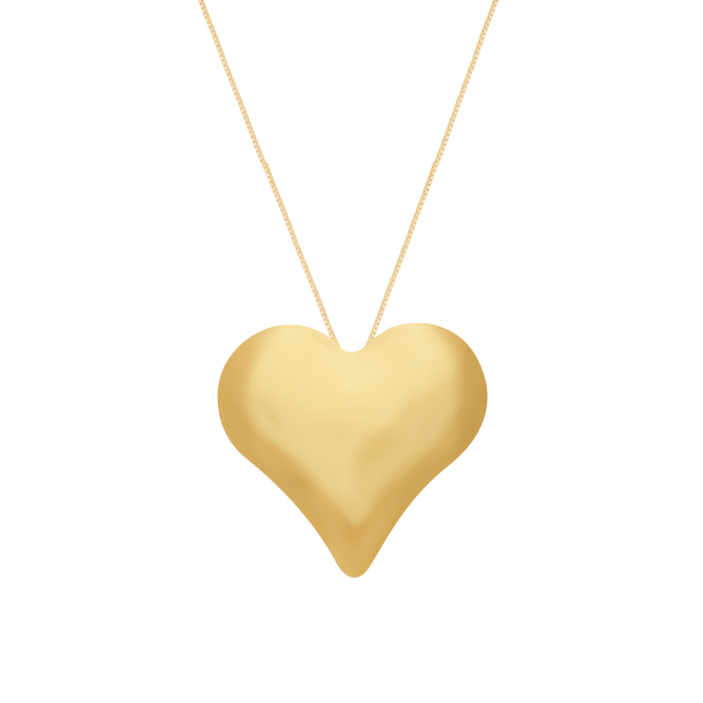 cat-dee6b400c4b015cb.jpg Colar Dourado de Coração Liso - Imagem 1