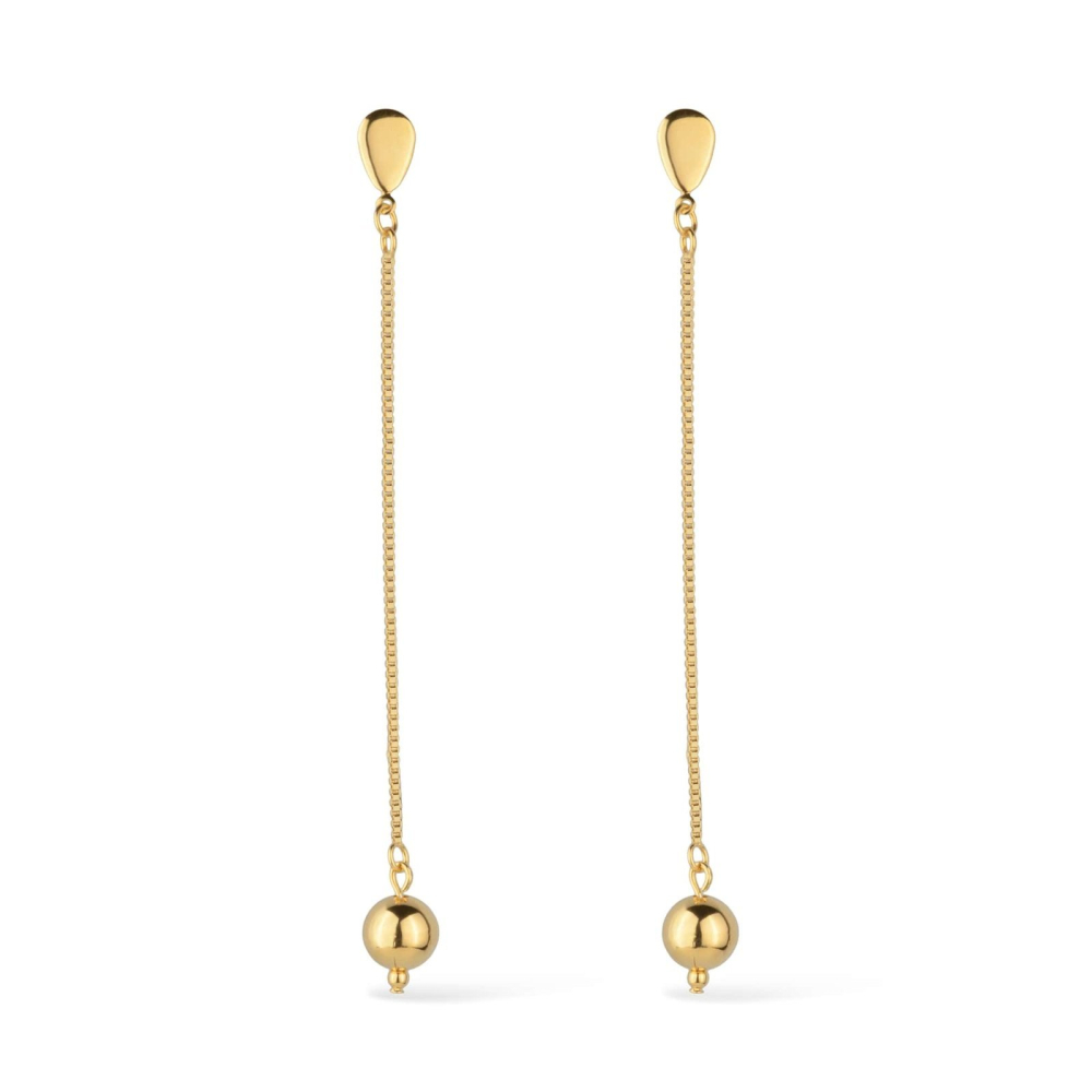 cat-defd513d2f8e4a99.jpg Brinco Dourado de Corrente com Bola - Imagem 1