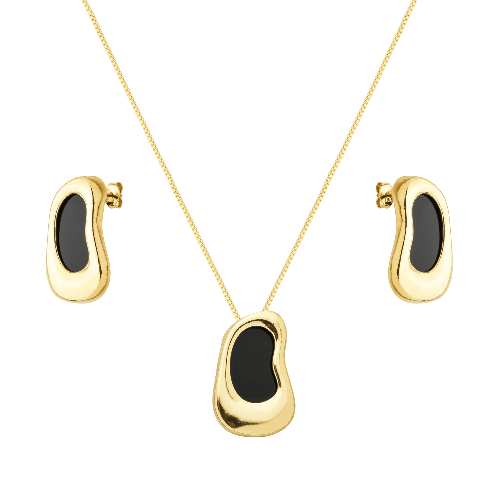 cat-eb54cc847c64605b.png Conjunto Dourado Orgânico Preto - Imagem 1
