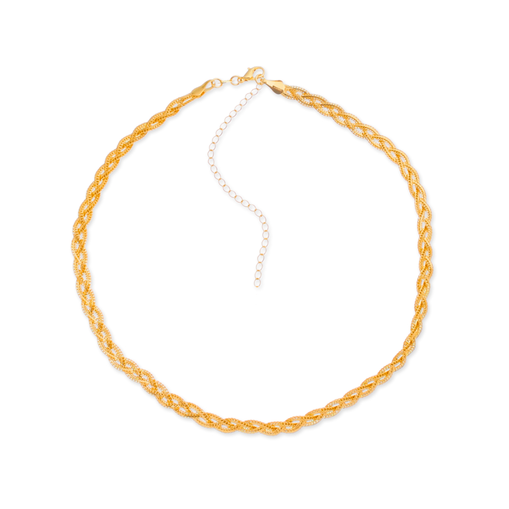 cat-f027a6398d7de48e.jpg Colar Dourado Chocker Trançada - Imagem 1