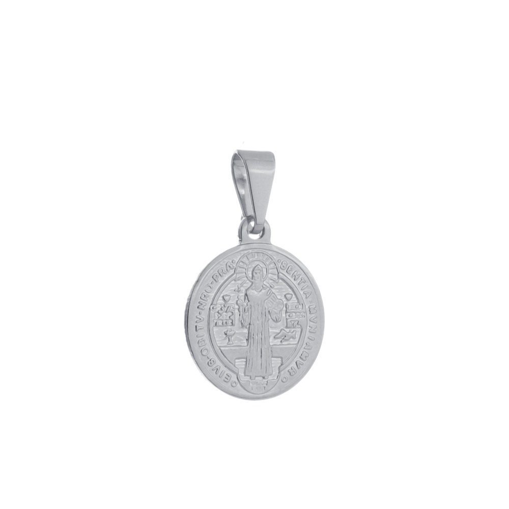 cat-f53843b1c9d87e4b.jpg Pingente Prateado Medalha de São Jorge - Imagem 1