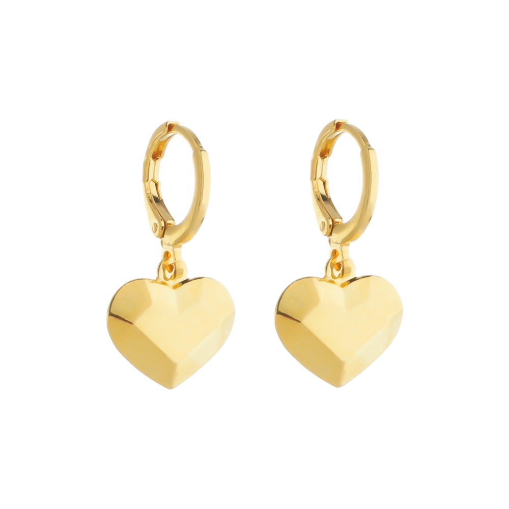 cat-f95b120ac9d272a6.jpg Brinco Dourado de Argolinha Coração Traços Retos - Imagem 1