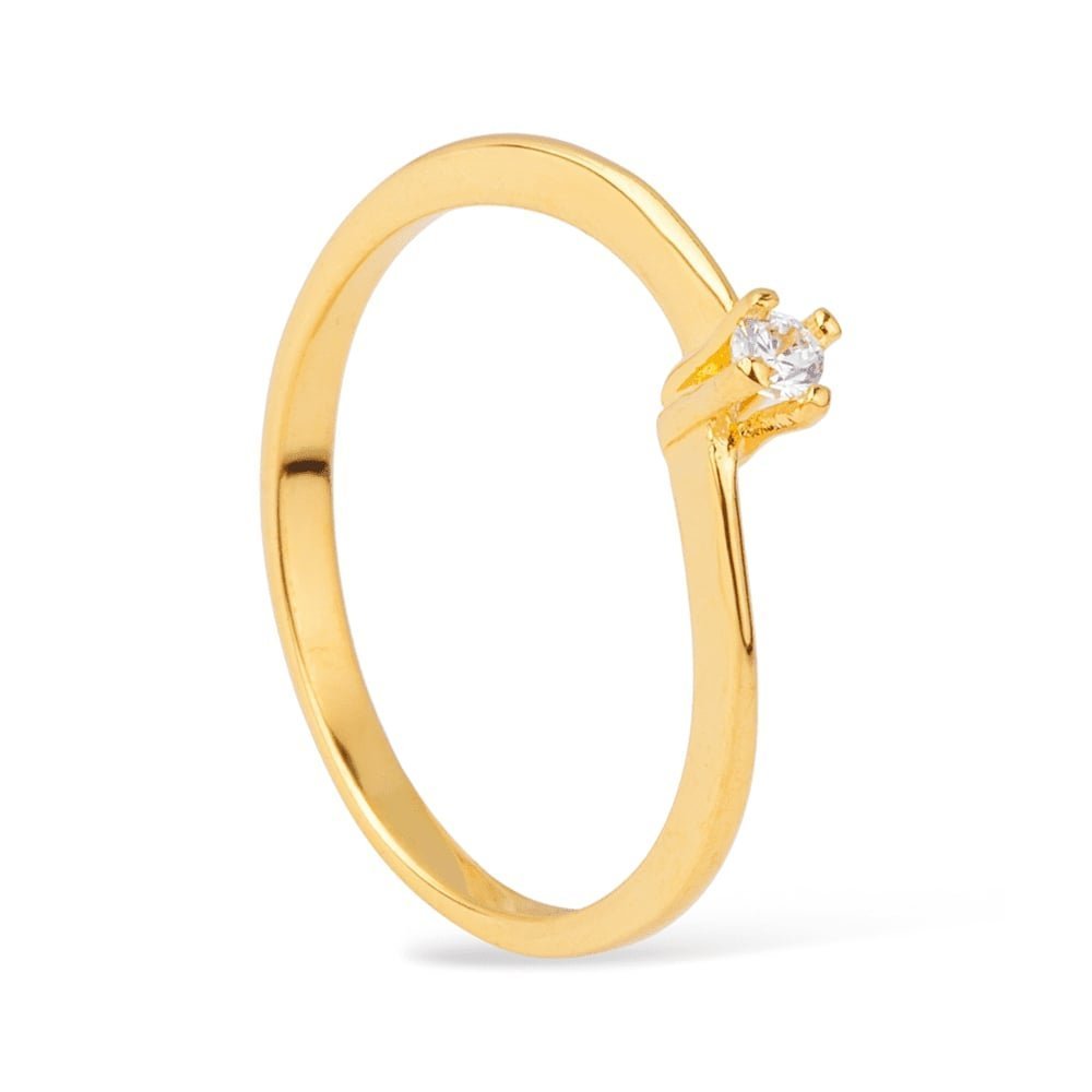 cat-fbebd7ff507acf9a.jpg Anel Dourado Solitário Delicado com Zircônia - Imagem 1